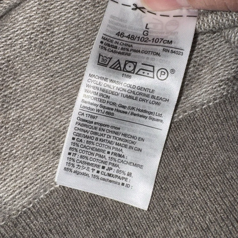 Banana‎ Republic Men's L Regular Fit Bird's Eye Stitch Cotton Cashmere Sweater